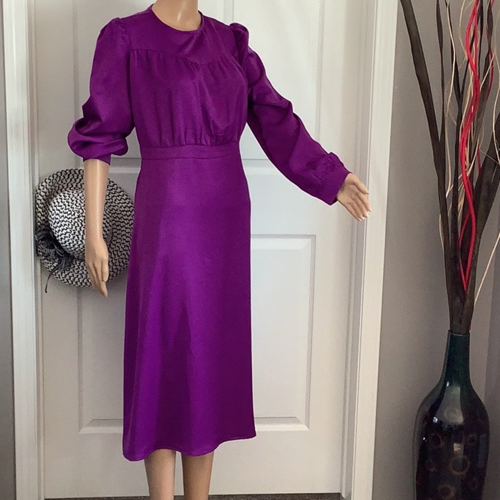 SHEIN size L, long sleeve, midi PURPLE DRESS